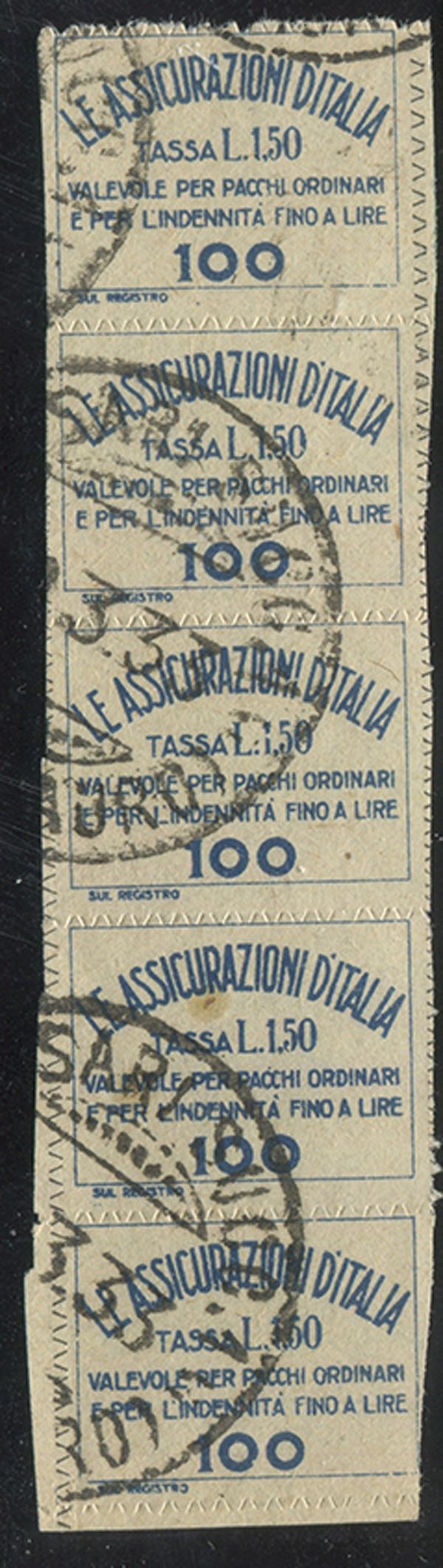 1936, , Regno d’Itaila, Francobolli Assicurativi, Lire 1,50 azzurro