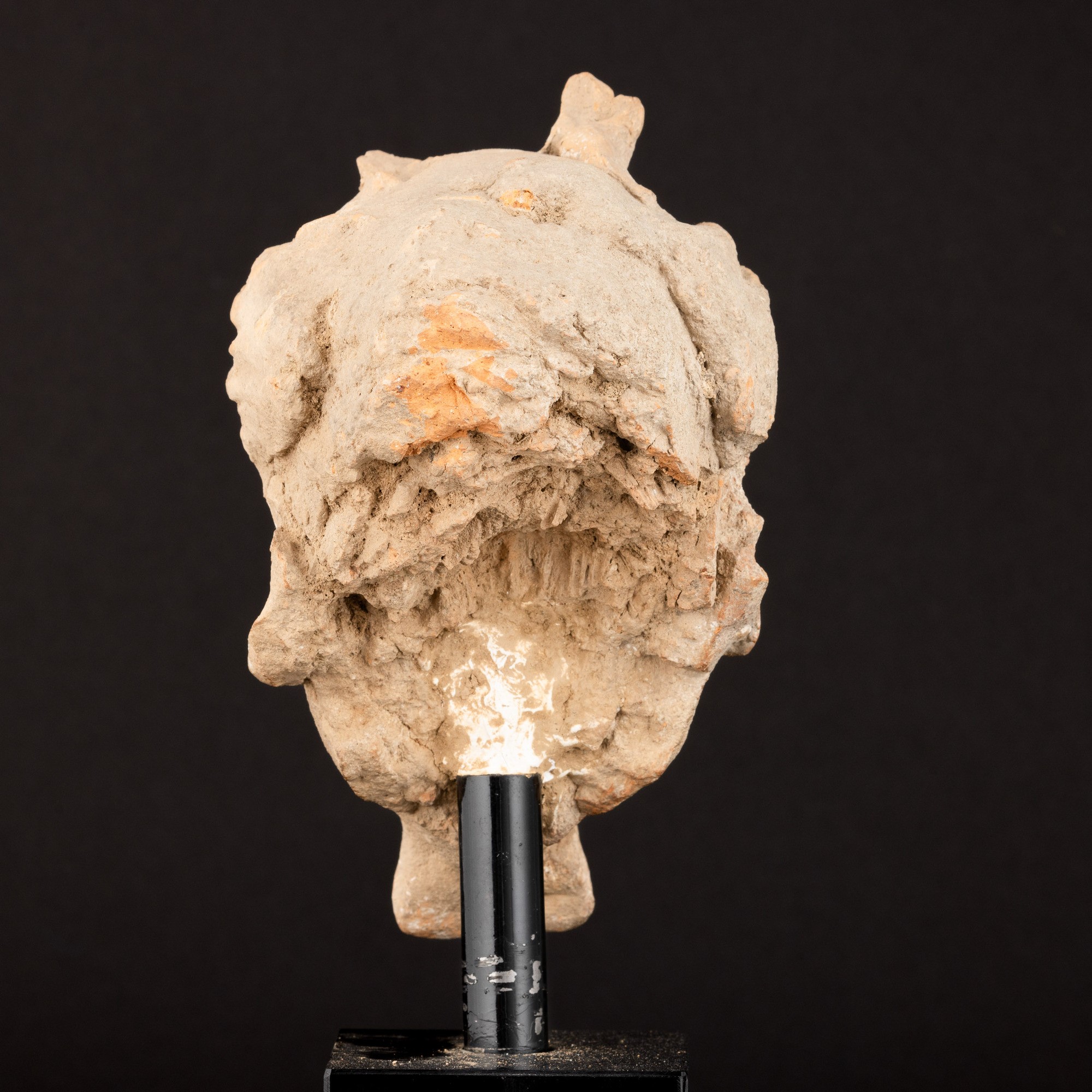 Testa di Demone in Terracotta, Gandhara, XV Secolo