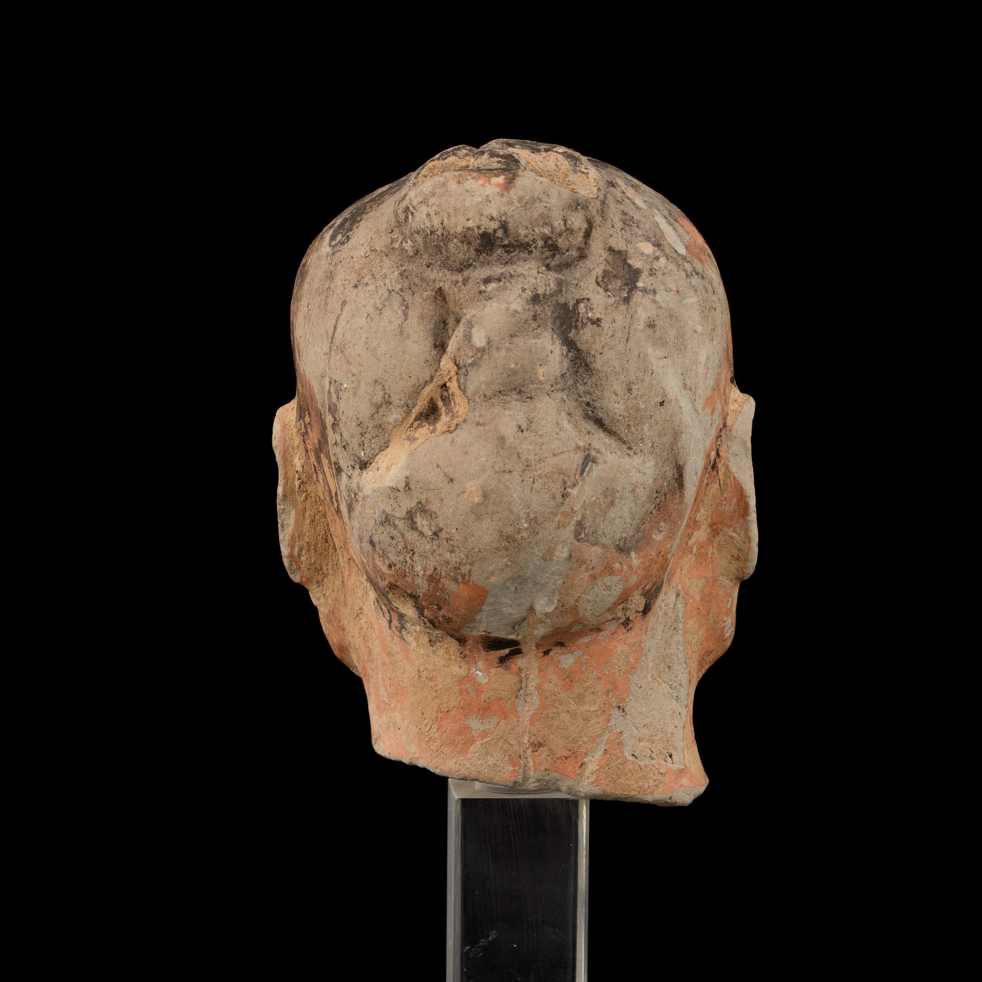 Testa di Guerriero Liao in Terracotta, Cina, Dinastia Han (206 a.C - 220 D.C), 140 a.C