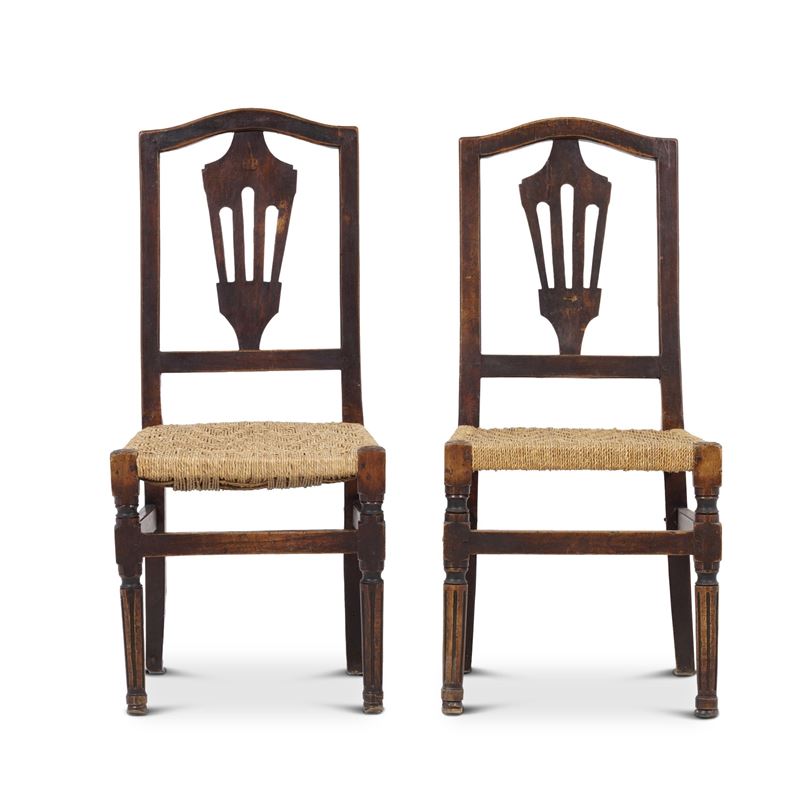 Coppia di sedie stile Luigi XVI  - Auction Antiques - Cambi Casa d'Aste