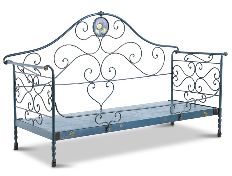 Divano in ferro battuto dipinto. XIX secolo  - Auction Antique - Cambi Casa d'Aste