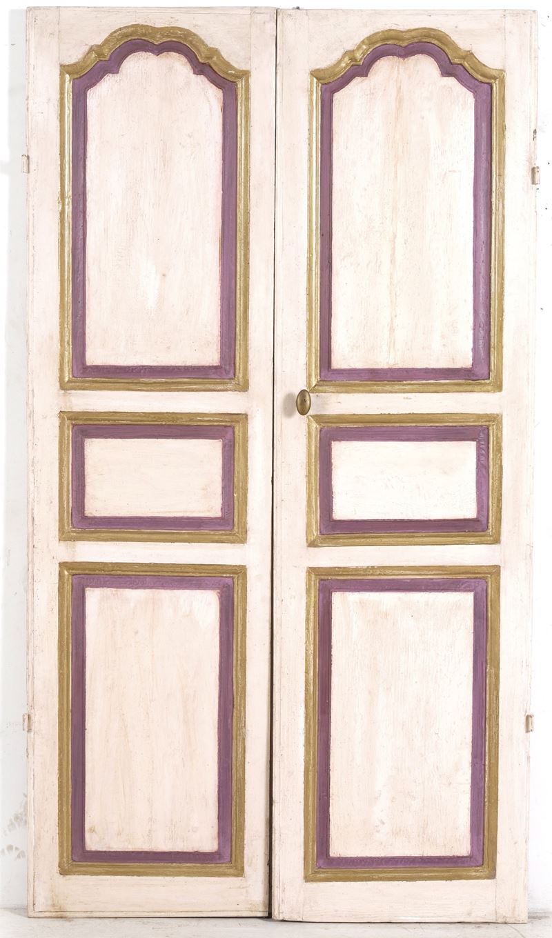 Porta a due ante in legno dipinto  - Auction Antique - Cambi Casa d'Aste