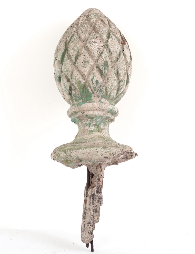 Elemento architettonico in pietra a foggia di pigna  - Auction Antique - Cambi Casa d'Aste