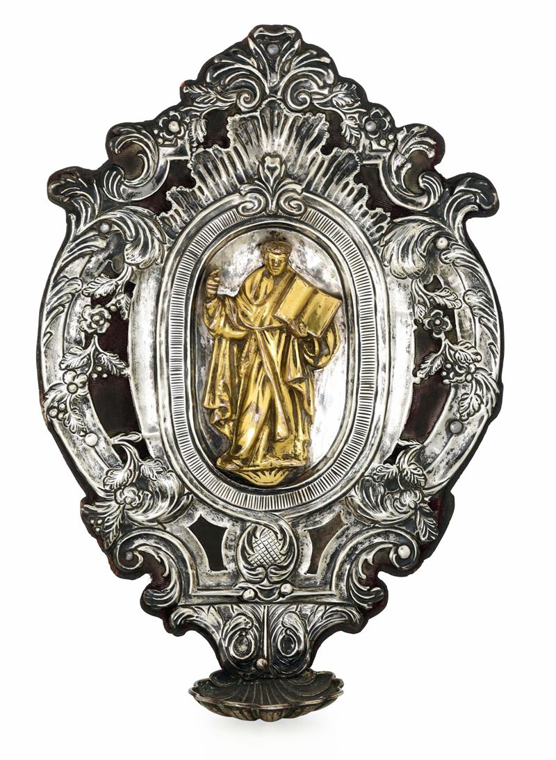 Acquasantiera. Manifattura italiana del XVIII secolo (apparentemente priva di punzonatura)  - Asta Argenti da collezione | Antichi - I - Cambi Casa d'Aste
