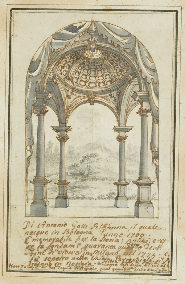 Studio di porticato con iscrizioni