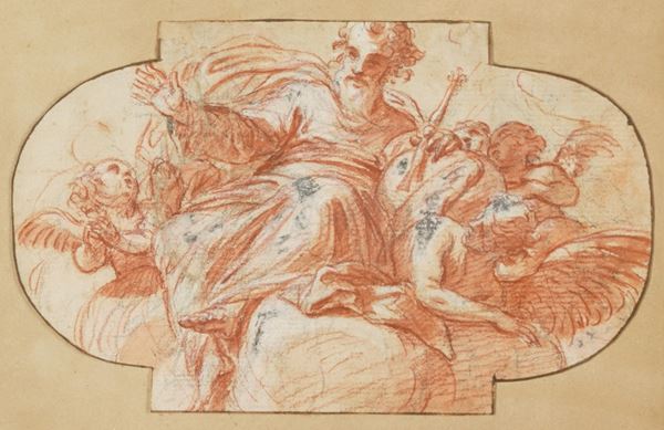Scuola genovese del XVII secolo Dio Padre con angeli