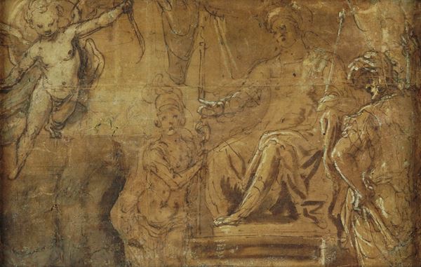 Scuola romana del XVI secolo Scena di martirio