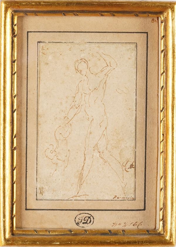 Girolamo Francesco Mazzola detto il Parmigianino - Studio di figura
