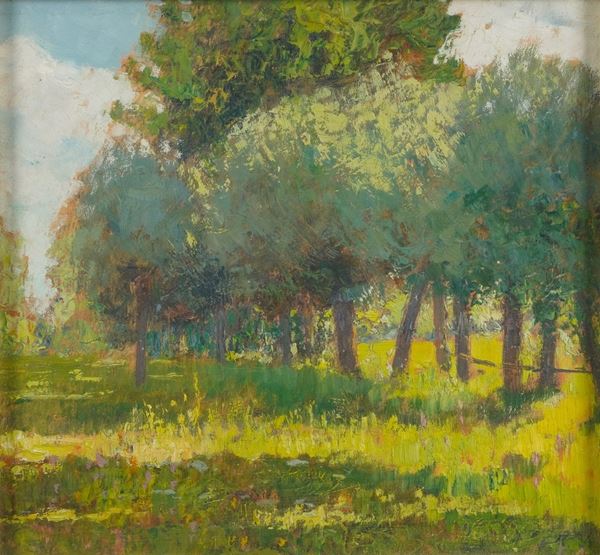 Giuseppe Sacheri - Paesaggio con alberi