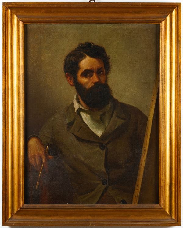 Scuola del XIX secolo Autoritratto di pittore
