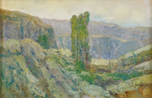 Giuseppe Sacheri - Valle con alberi