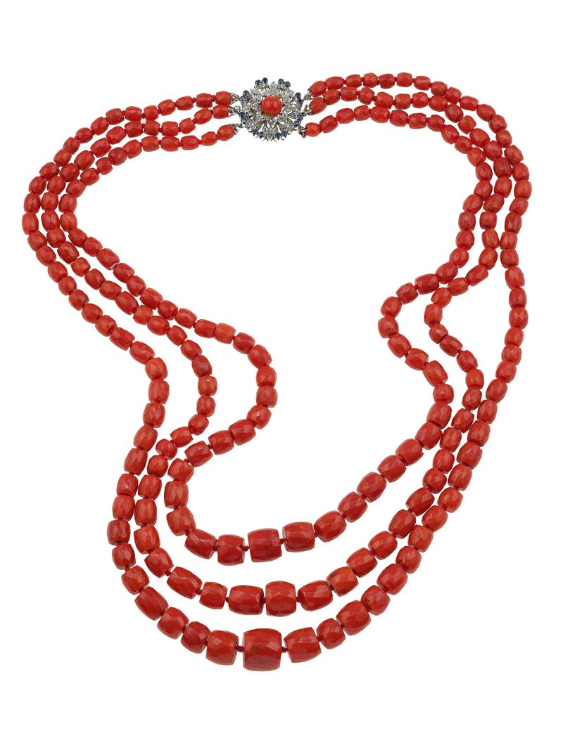 Coral, and gold necklace  - Auction Fine Jewellery - Cambi Casa d'Aste