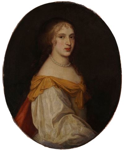 Scuola del XVII Secolo Ritratto di Dama con Collier di Perle