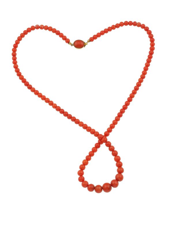 Coral and gold necklace