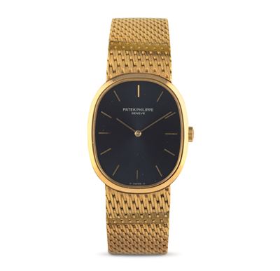 Ellipse Ref 3748/1 in Oro Giallo 18k con Bracciale Integrato, Quadrante Blu Soleil, Movimento a C...