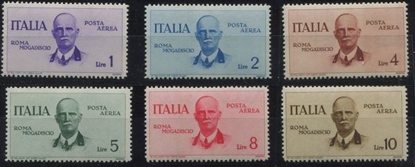 1934, Regno d’Italia, Posta Aerea serie “ Roma- Mogadisco”, serie cpl. (83/88)
