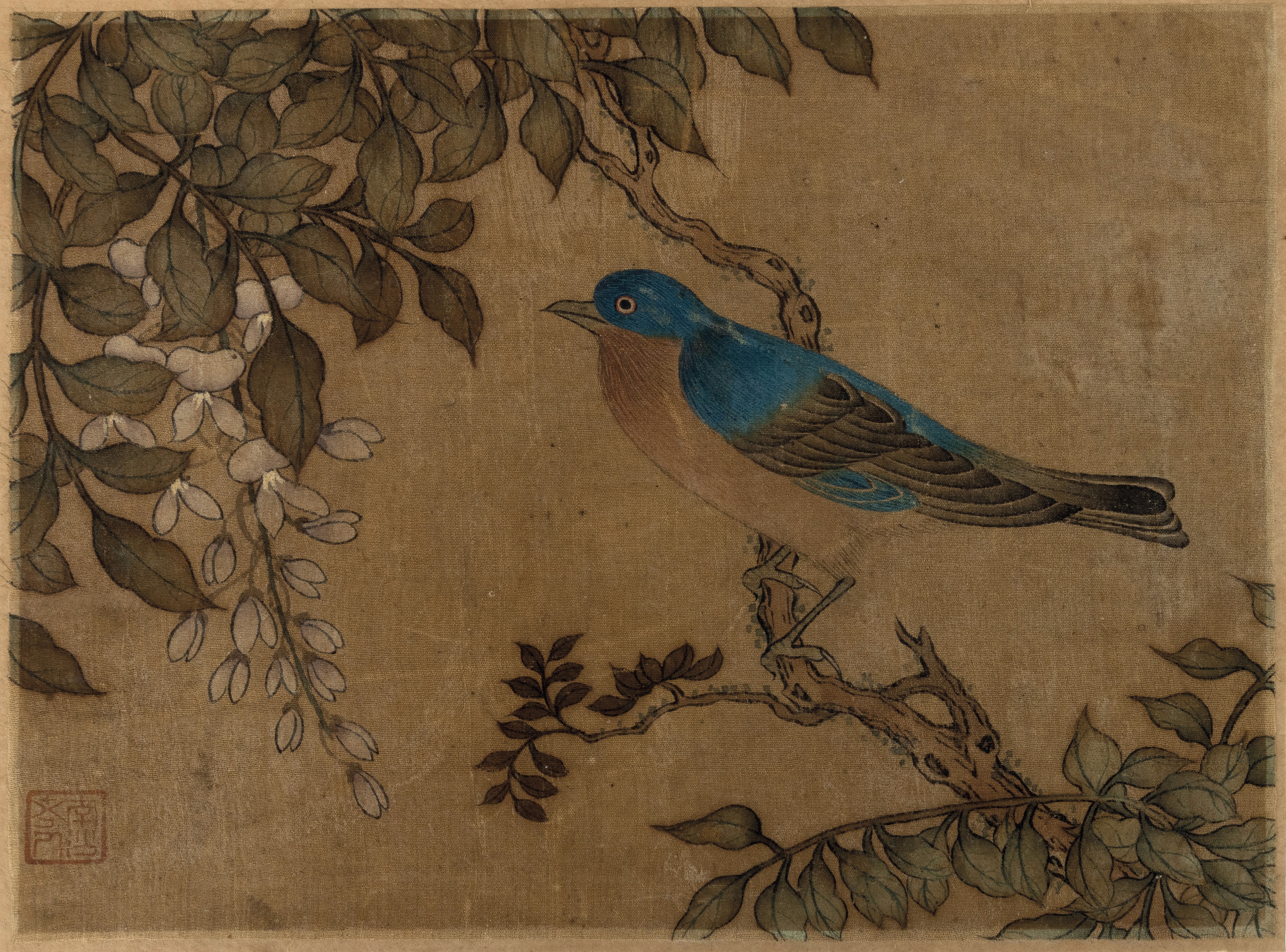 Album con Inscrizione "jiang Tingxi - il Libro a Colori di Fiori ed Uccelli" Contenente 12 Temper...