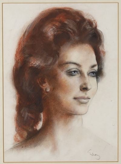 John T. Gilroy (1898-1985) Ritratto Femminile