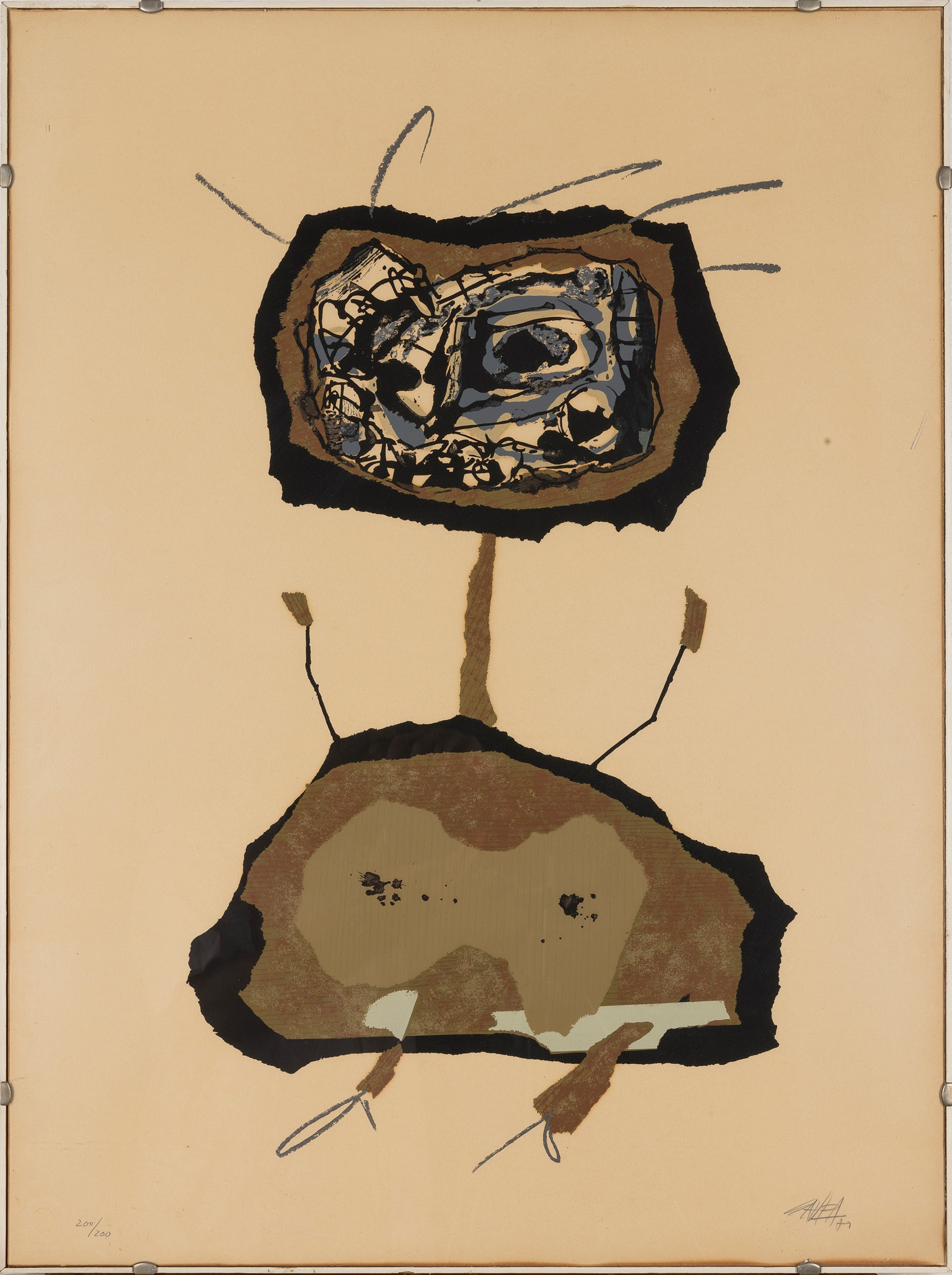 Antonio Saura - Senza titolo, litografia, 50 x 70 cm, 1971
