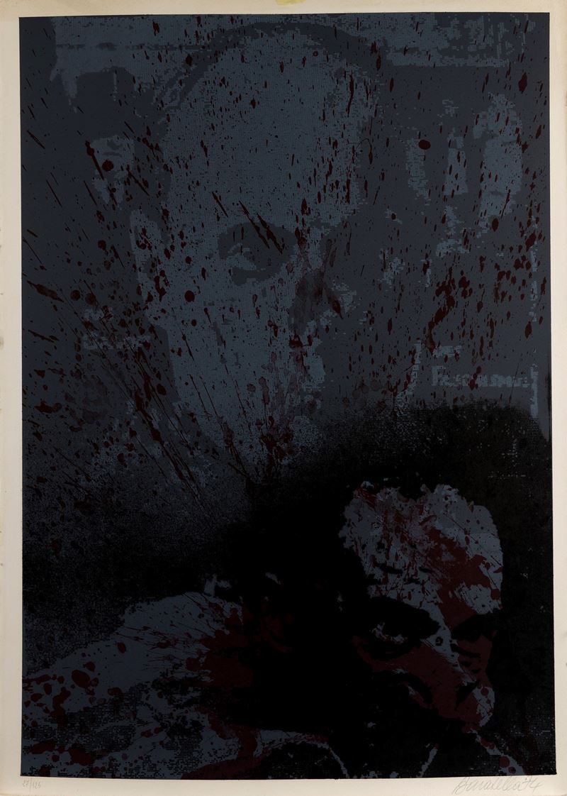 Paolo Baratella : Io l'ordine e la macchia di sangue  (1974)  - litografia - Auction Multiples and international graphics - Cambi Casa d'Aste