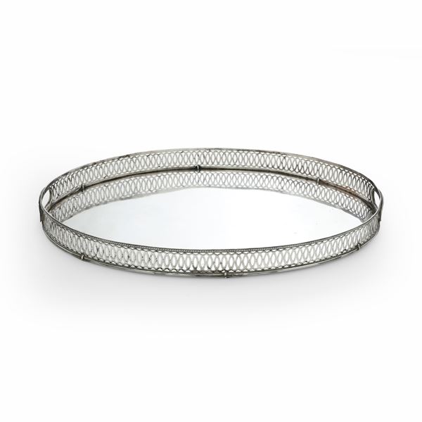 Vassoio con bordo a ringhiera. Stato Pontificio, XIX secolo