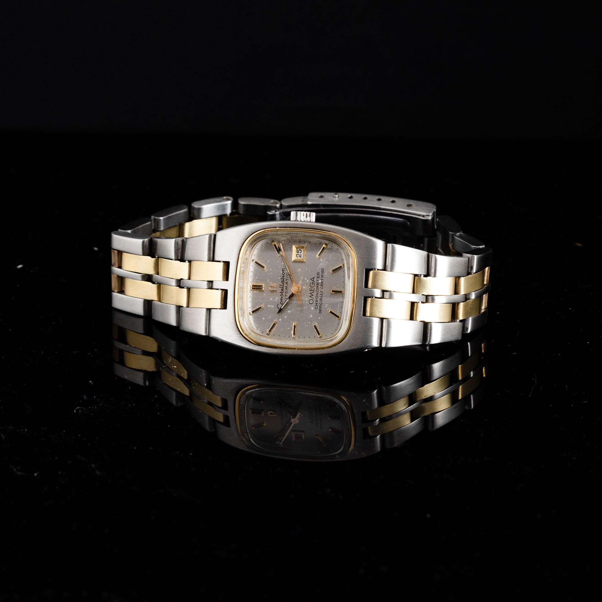 Omega - Costellation Lady Acciaio e Oro Automatico, Quadrante Argentè con Datario, 32 MM