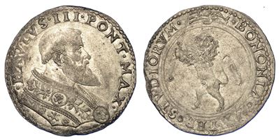 Stato Pontificio. Paolo III, 1534-1549. Bianco. Bologna.