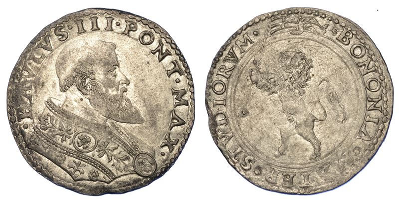 STATO PONTIFICIO. PAOLO III, 1534-1549. Bianco. Bologna.  - Auction Numismatics - Cambi Casa d'Aste