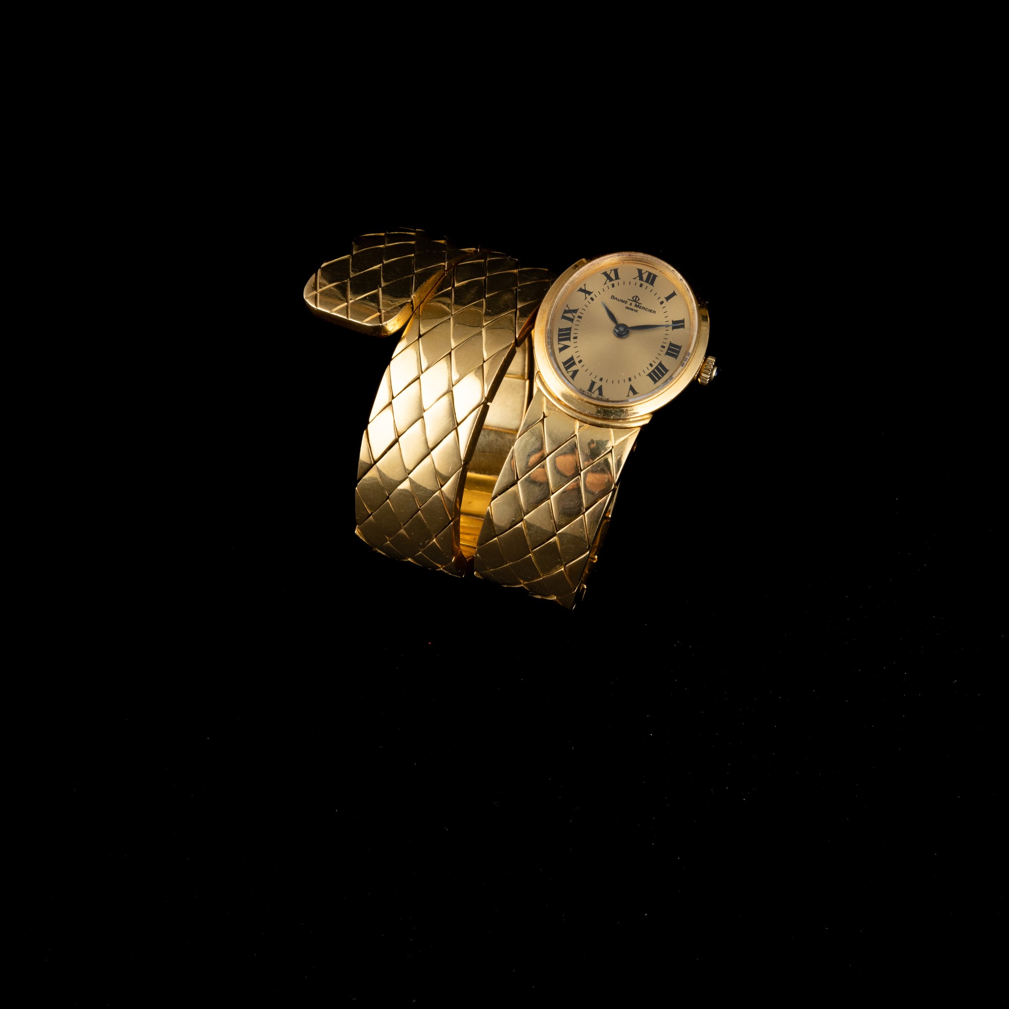 Baume & Mercier - Serpenti in Oro Giallo 18k Tre Giri, Quadrante Champagne Numeri Romani, Movimen...