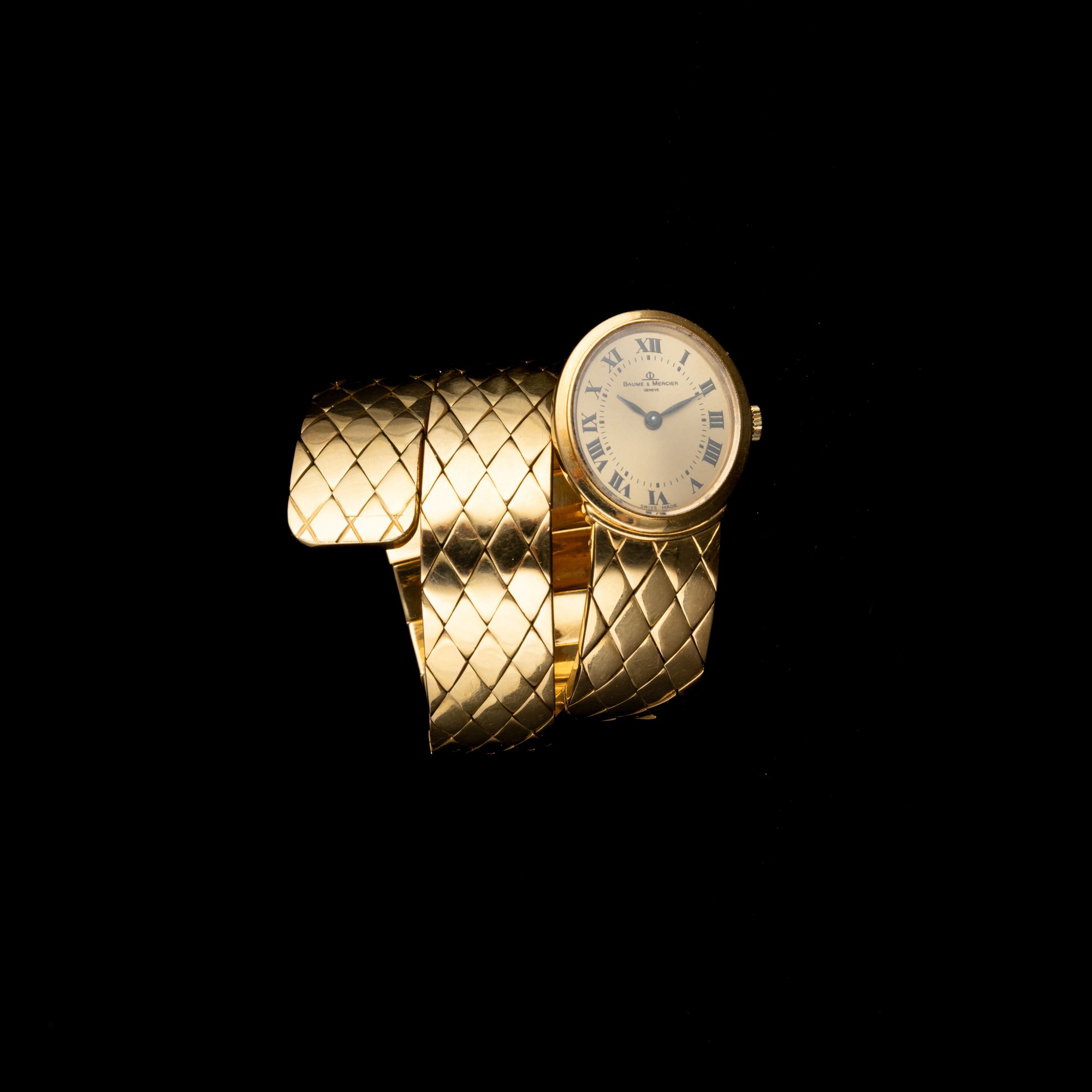 Baume & Mercier - Serpenti in Oro Giallo 18k Tre Giri, Quadrante Champagne Numeri Romani, Movimen...