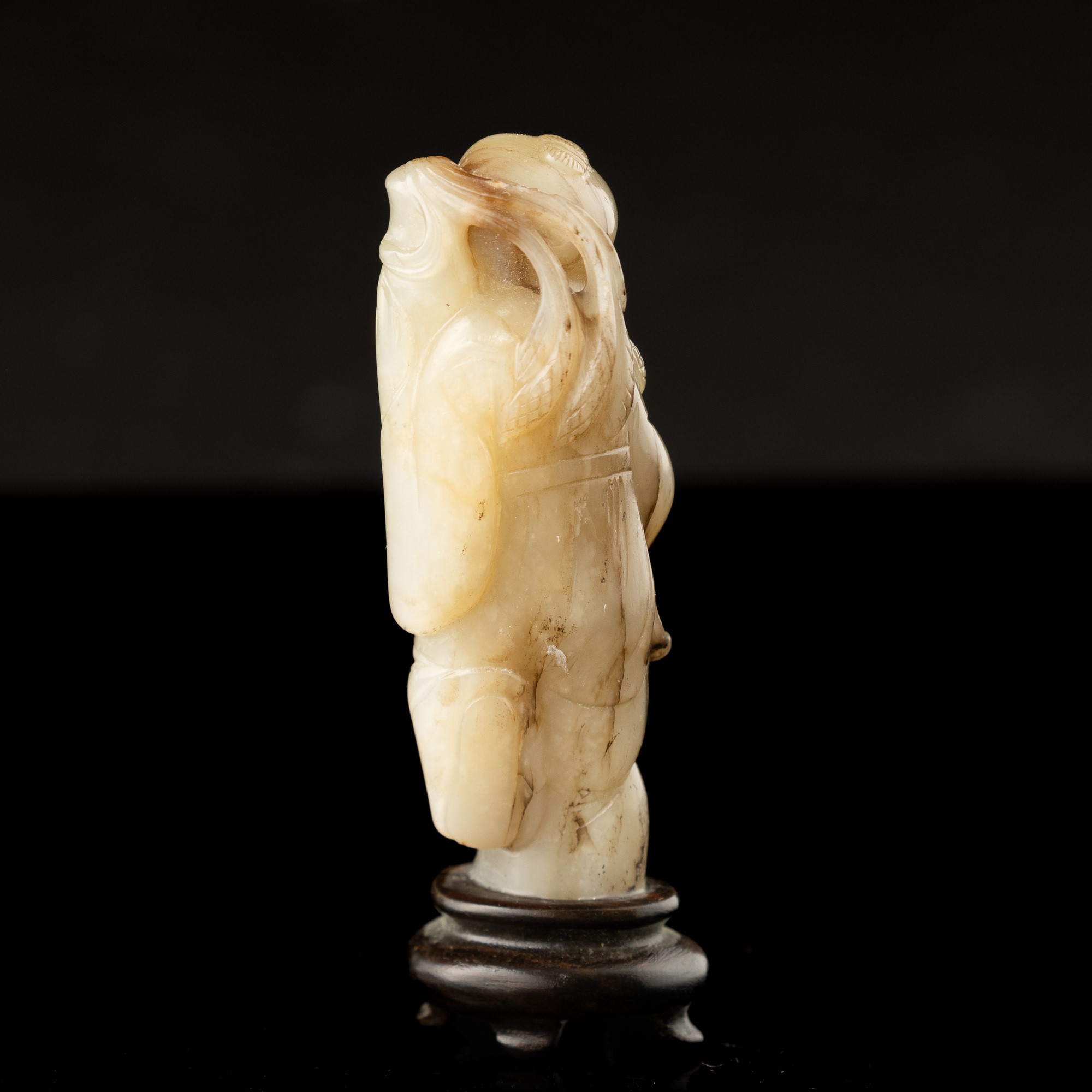 Figura di Saggio Scolpita in Giada Bianca, Cina, Dinastia Qing, XIX Secolo
