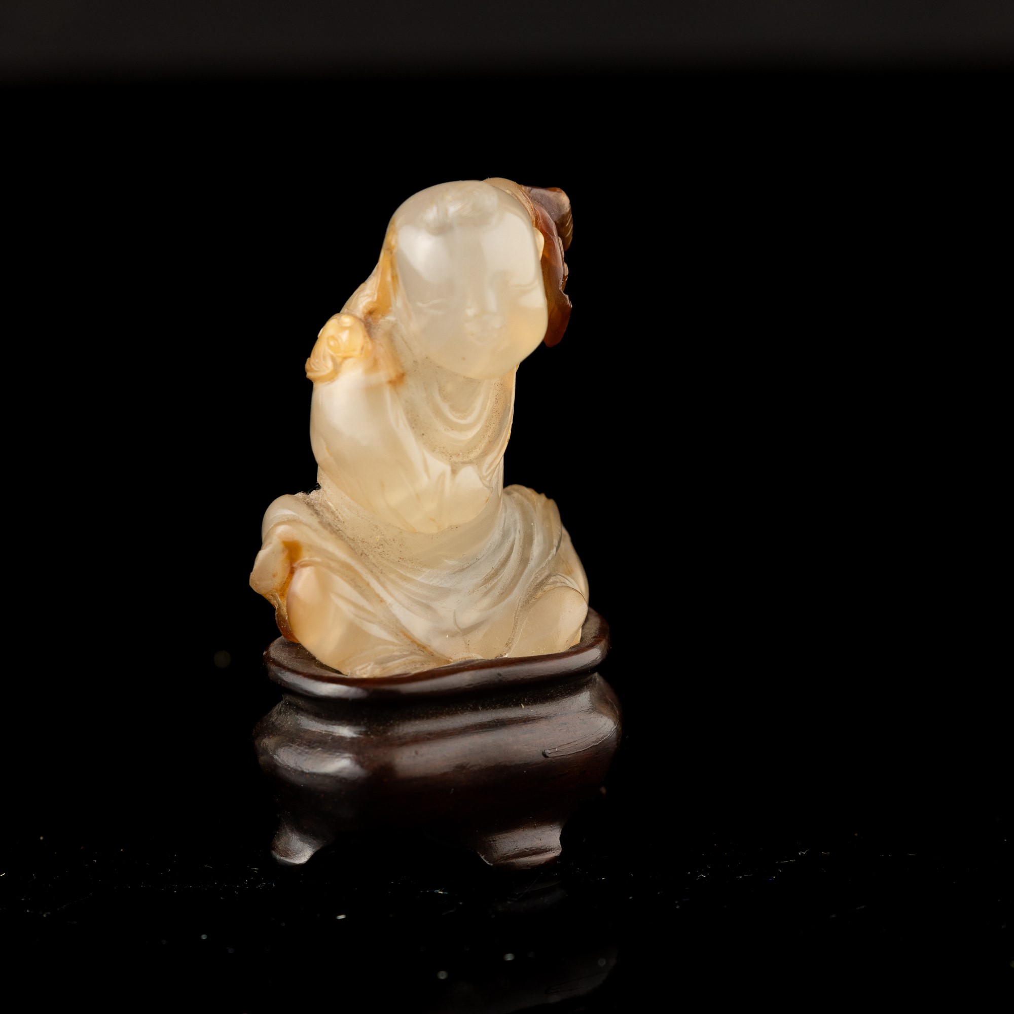 Figura in Agata Raffigurante Fanciullo, Cina, Dinastia Qing, XIX Secolo