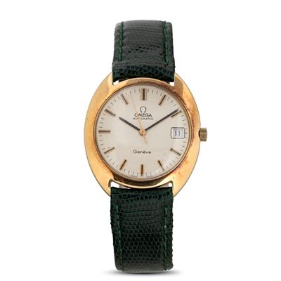 Geneve in Oro Giallo 18k Automatico con Datario, Quadrante Argentè, 33x35 MM