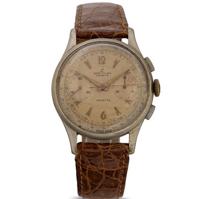 Cadette Cronografo Carica Manuale Cromato, Quadrante Argentè con Indici Applicati, 37 MM