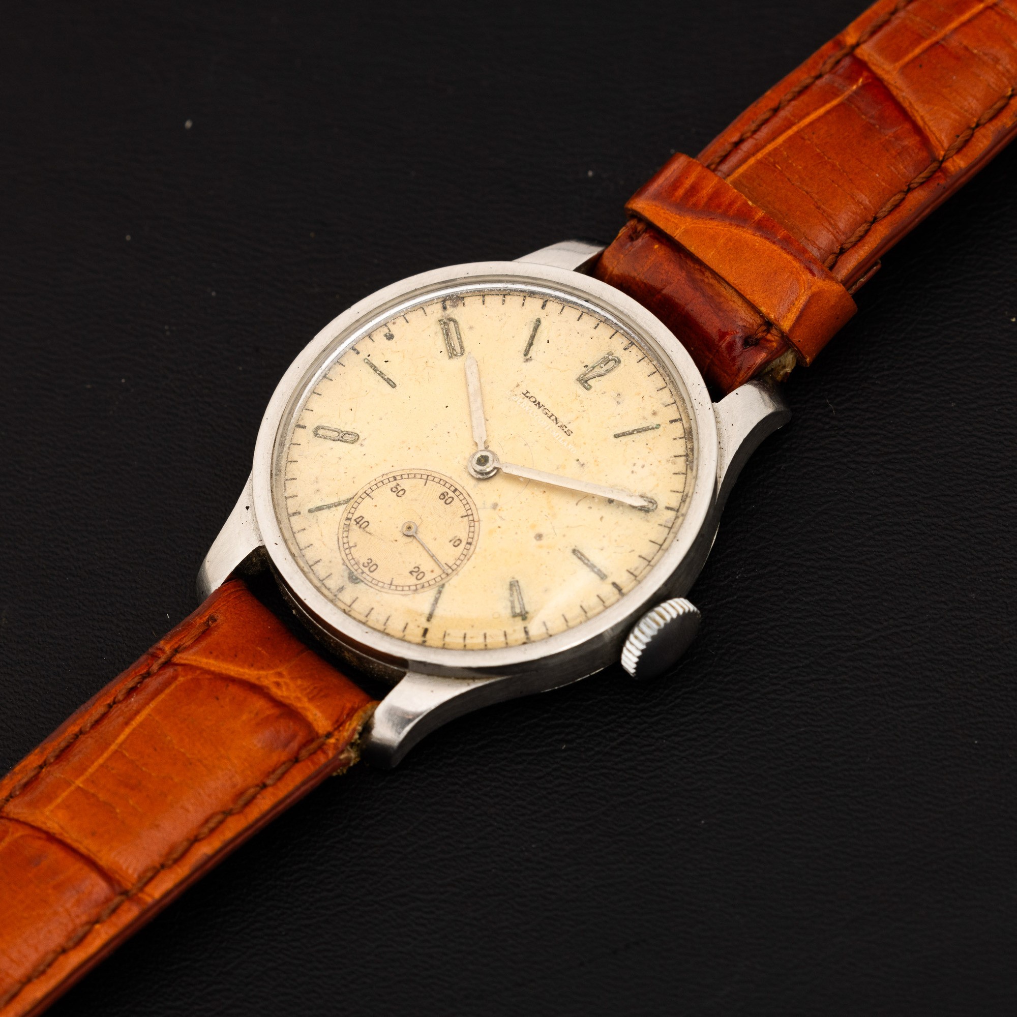 Longines - Calatrava Solo Tempo Carica Manuale in Acciaio, Quadrante Argentè Piccoli Secondi, 32 ...