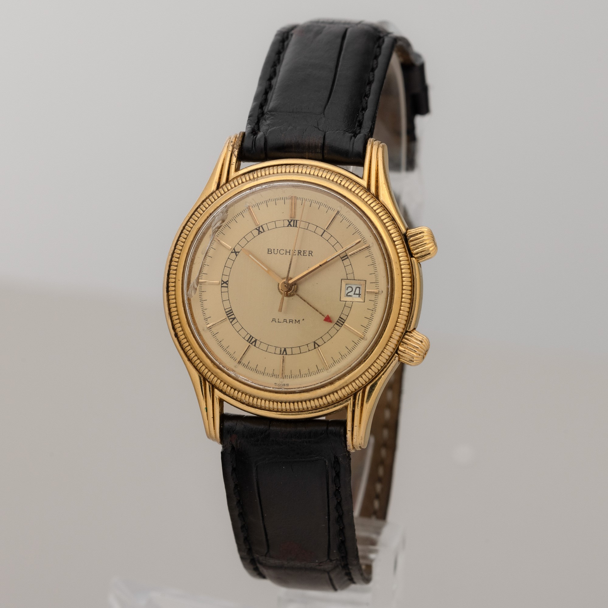 Bucherer - Svegliarino Alarm Laminato Automatico con Datario, Quadrante Champagne Bitonale, 37 MM