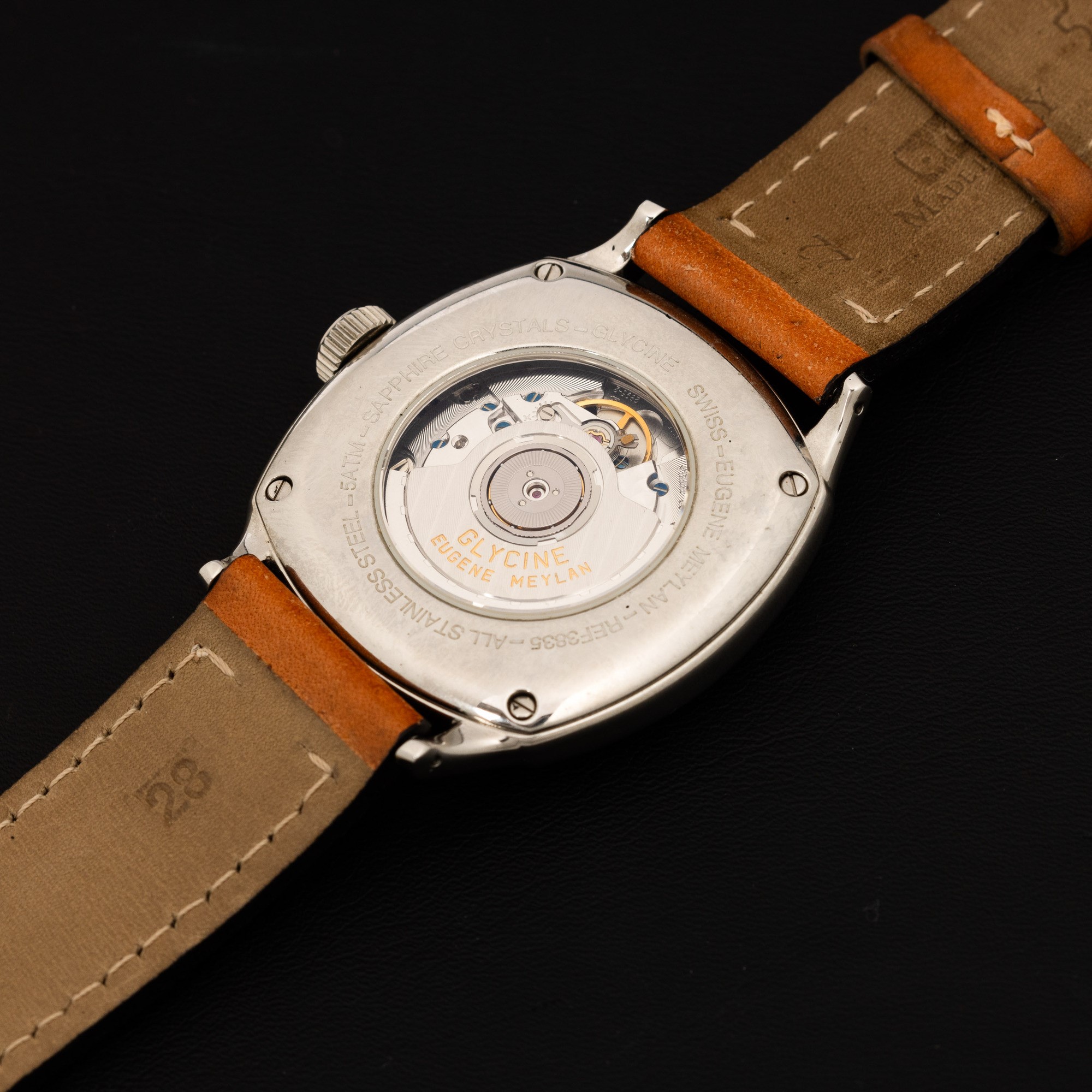 Glycine - Eugene Meylan Automatico in Acciaio di Forma con Quadrante Argentè Numeri Decò, Fondo a...