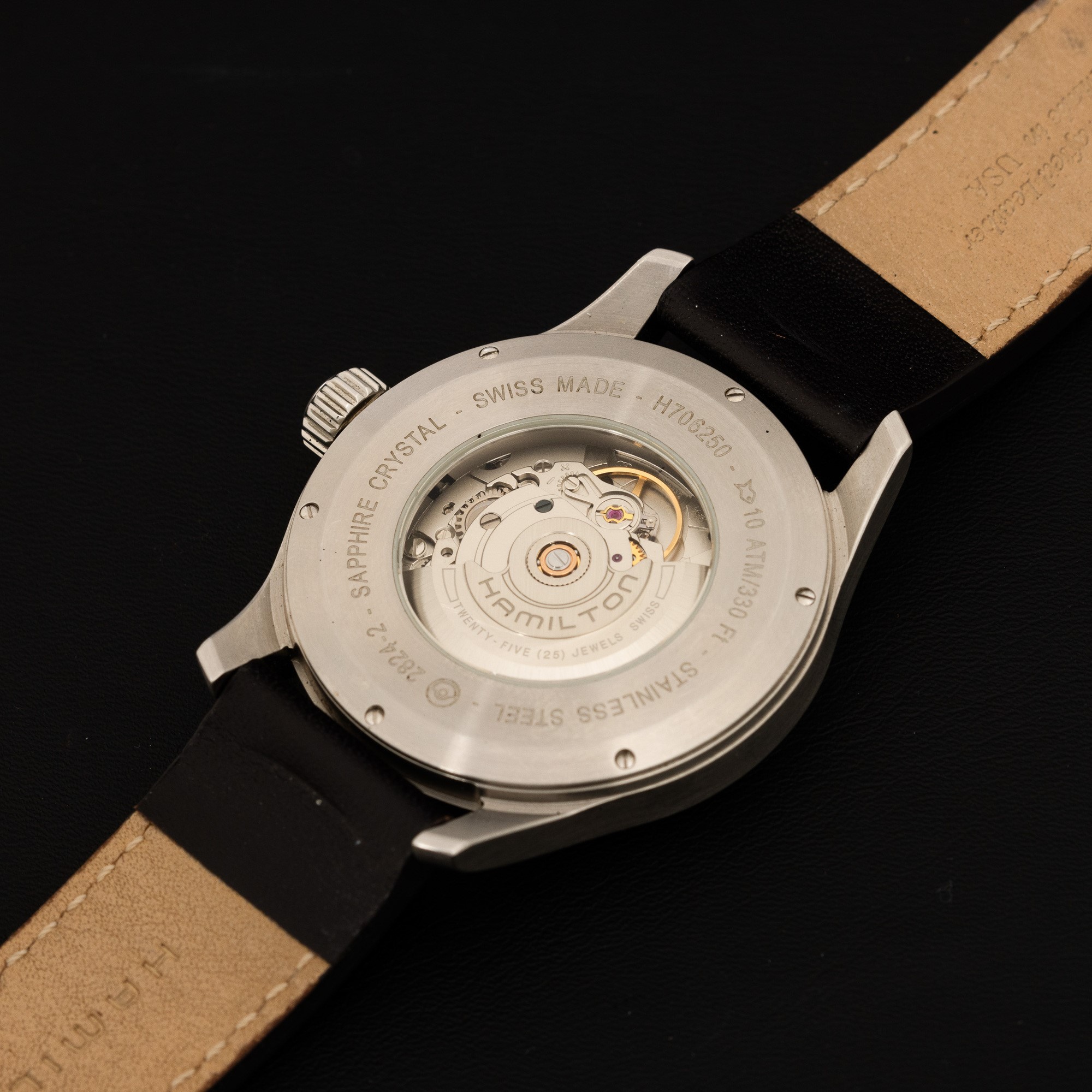 Hamilton - Khaki Automatic in Acciaio, Quadrante Nero Opaco con Numeri Arabi e Indicazione della ...
