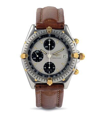 Chronomat Ref 81.950 in Acciaio e Oro con Ghiera Girevole, Tre Contatori Verticali, Movimento Aut...