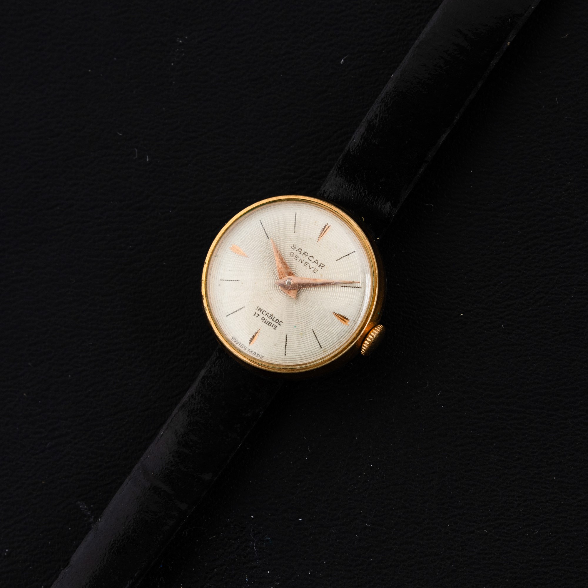 Sarcar - Mini, Solo Tempo in Oro 18k Carica Manuale, Quadrante Argentè, 19 MM