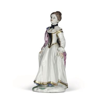 Rara Figurina di Colombinastrasburgo o Frankenthal, Manifattura di Paul-antoine Hannong, 1751-175...