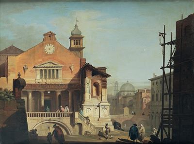 Capriccio veneziano, olio su tela