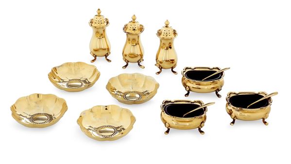 Insieme di 10 oggetti per la tavola. Tiffany, USA, XX secolo