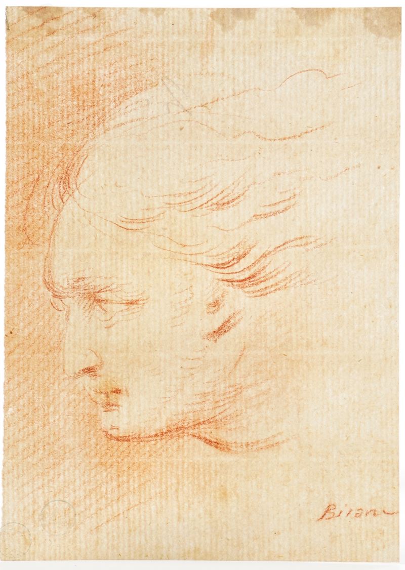 Giuseppe Bernardino Bison : Testa di carattere  - matita rossa su carta - Auction Antique Drawings - I - Cambi Casa d'Aste