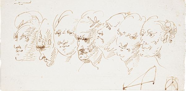 Giuseppe Bernardino Bison - Studio di sette teste di carattere