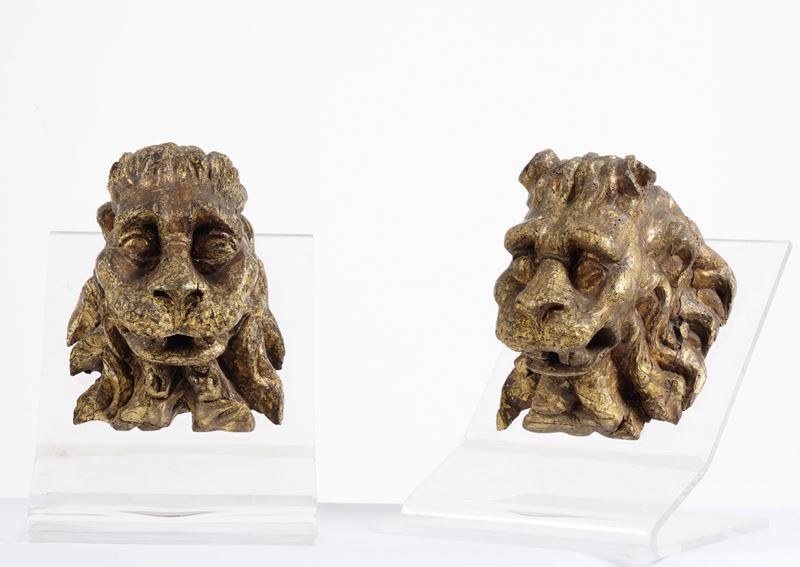 Coppia di mascheroni zoomorfi. Italia del nord XVIII-XIX secolo  - Auction Sculpture - Cambi Casa d'Aste