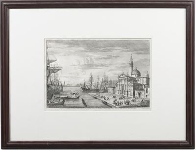 Michele Marieschi (venezia, 1710-1744) Veduta del Bacino di San Marco da San Giorgio Maggiore. 17...