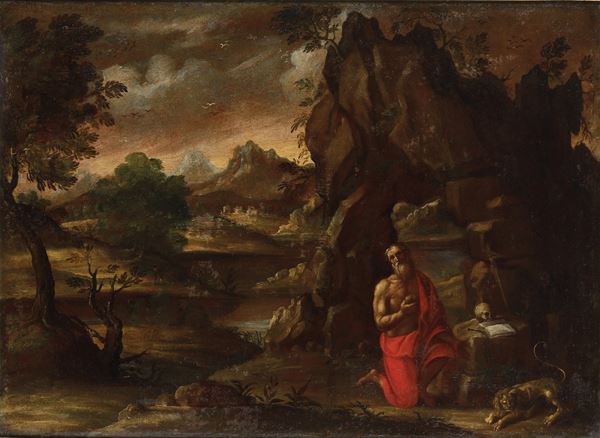 Scuola dell'Italia del nord del XVI/XVII secolo San Gerolamo in eremitaggio