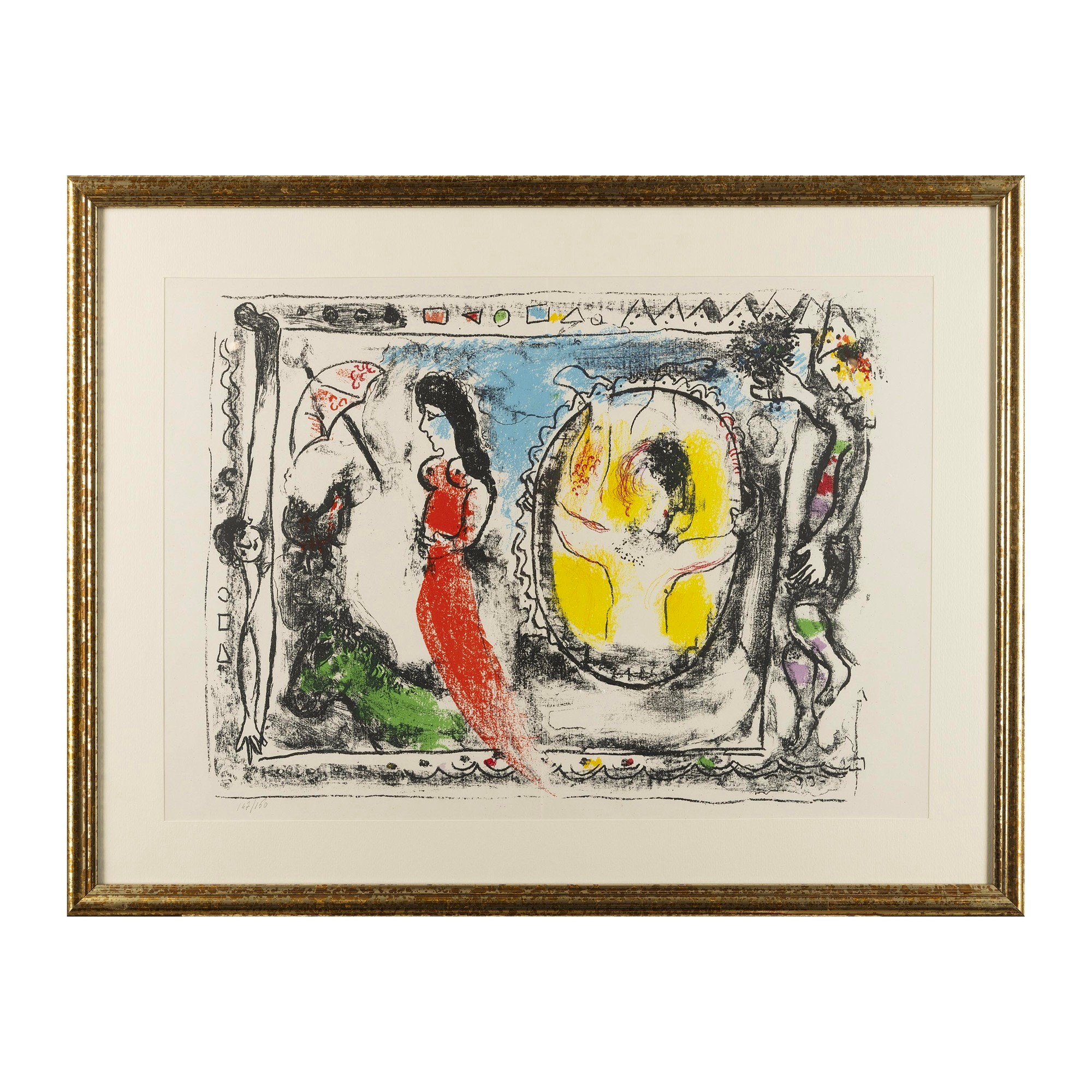Marc Chagall - Femme avec parapluie (litografia)