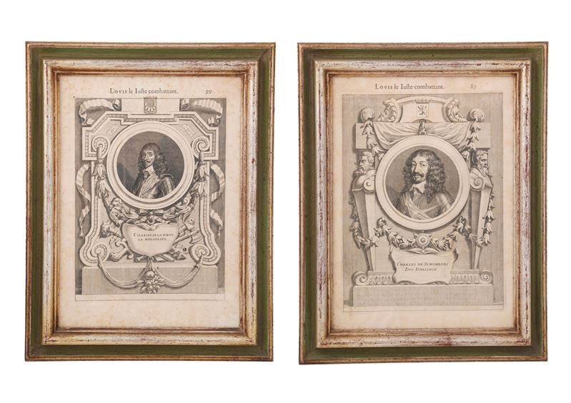 Coppia di stampe con ritratti maschili. Francia  - Asta Antiquariato - Cambi Casa d'Aste